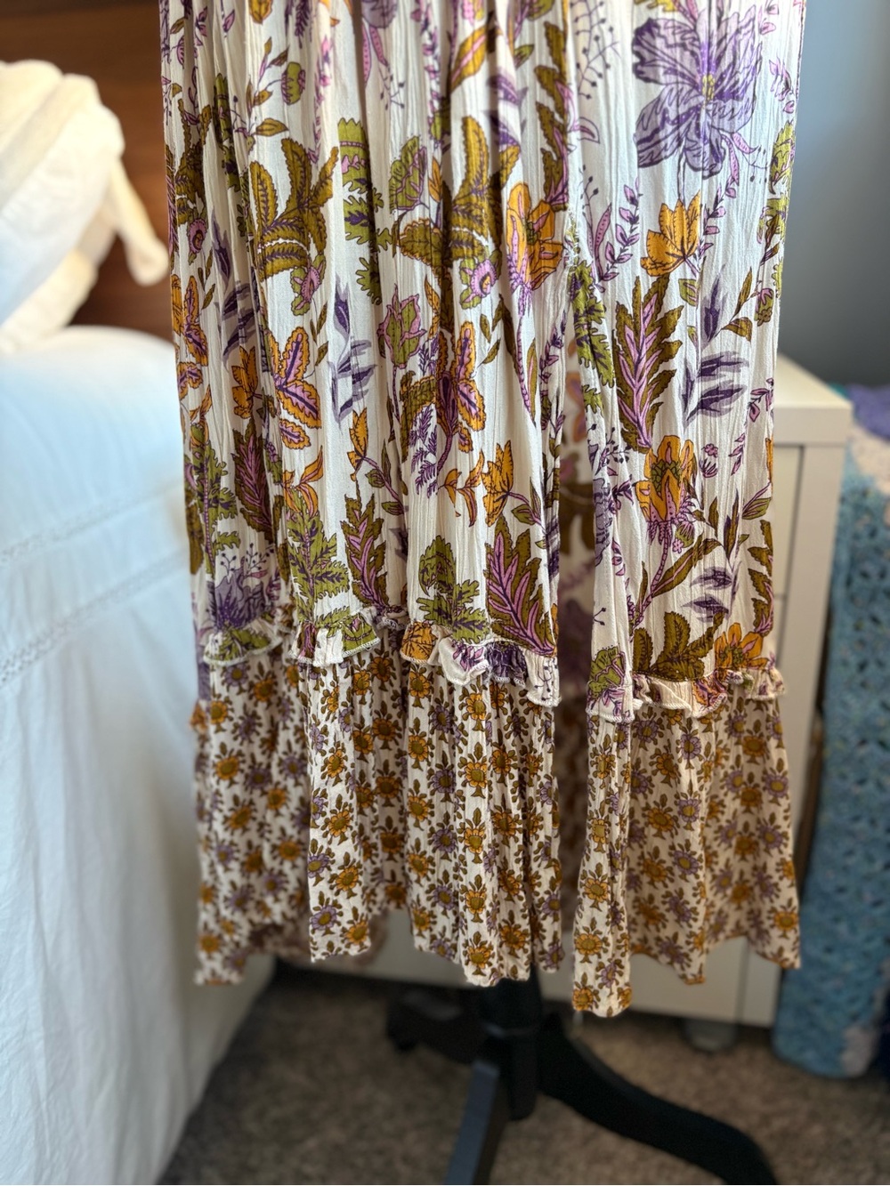 Angie Twist-Front Floral Flutter Sleeve High Low Maxi Dress - Picture 11 of 15